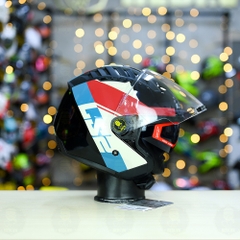 Mũ 3/4 LS2 OF600 COPTER Đen Đỏ Xanh Rise FREESHIP