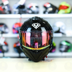 Mũ Fullface EGO E81 Đen Bóng + Đuôi gió Pista RR + Kính Revo FREESHIP