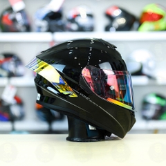 Mũ Fullface EGO E81 Đen Bóng + Đuôi gió Pista RR + Kính Revo FREESHIP