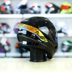 Mũ Fullface EGO E81 Đen Bóng + Đuôi gió Pista RR + Kính Revo FREESHIP