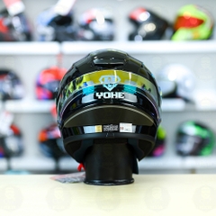 Mũ Fullface EGO E81 Đen Bóng + Đuôi gió Pista RR + Kính Revo FREESHIP