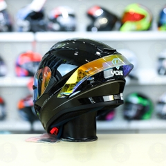 Mũ Fullface EGO E81 Đen Bóng + Đuôi gió Pista RR + Kính Revo FREESHIP