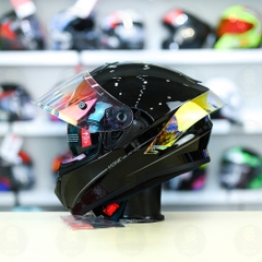 Mũ Fullface EGO E81 Đen Bóng + Đuôi gió Pista RR + Kính Revo FREESHIP