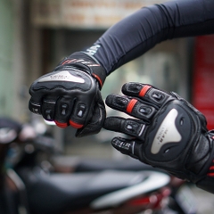 Găng Tay Vemar VE-177 Da Titanium Đen Đỏ FREESHIP