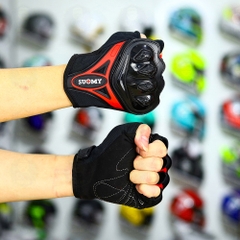 Găng Tay Suomy SU-H10 Đen Đỏ Ngắn FREESHIP