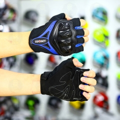 Găng Tay Suomy SU-H10 Đen Xanh Dương Ngắn FREESHIP