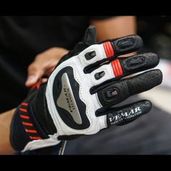 Găng Tay Vemar VE-177 Da Titanium Trắng Đen FREESHIP