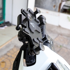 Giá Đỡ Điện Thoại Xe Máy Hợp Kim Nhôm Khung Điều Hướng 360 Chống Sốc Freeship