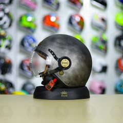 Mũ 3/4 Bulldog POM Xám Xước Nhám FREESHIP