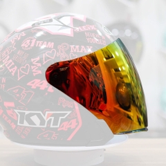 Kính Mũ 3/4 KYT NFJ Iridium Đỏ Đậm - Freeship