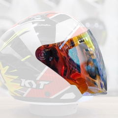 Kính Mũ 3/4 KYT NFJ Revo Đỏ Nhạt - Freeship