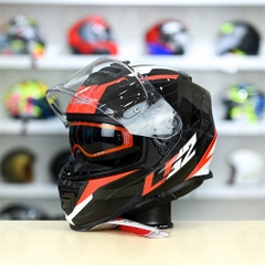 Mũ Fullface LS2 FF800 KPA 2 Kính Đen Đỏ Trắng Bóng Nerve FREESHIP + Tặng Pinlock