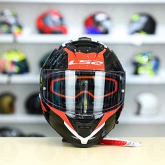 Mũ Fullface LS2 FF800 KPA 2 Kính Đen Đỏ Trắng Bóng Nerve FREESHIP + Tặng Pinlock