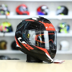 Mũ Fullface LS2 FF800 KPA 2 Kính Đen Đỏ Trắng Bóng Nerve FREESHIP + Tặng Pinlock