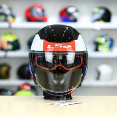 Mũ 3/4 LS2 OF600 COPTER Xanh Dương Đỏ Bóng Urbane FREESHIP