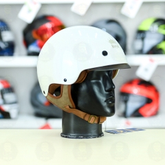 Mũ 1/2 kính âm Royal M239 Trắng Bóng FREESHIP