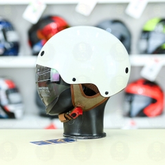 Mũ 1/2 kính âm Royal M239 Trắng Bóng FREESHIP
