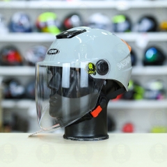 Mũ 1/2 Yema Có Kính Chắn FREESIZE - Xám Bóng