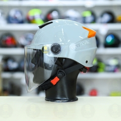 Mũ 1/2 Yema Có Kính Chắn FREESIZE - Xám Bóng