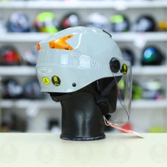 Mũ 1/2 Yema Có Kính Chắn FREESIZE - Xám Bóng