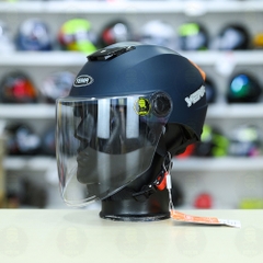 Mũ 1/2 Yema Có Kính Chắn FREESIZE - Xanh Mực Nhám