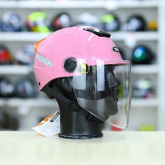 Mũ 1/2 Yema Có Kính Chắn FREESIZE - Hồng Bóng