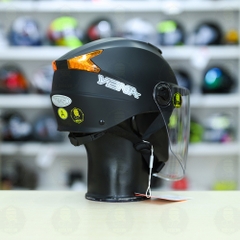 Mũ 1/2 Yema Có Kính Chắn FREESIZE - Đen Mờ