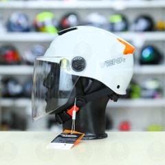 Mũ 1/2 Yema Có Kính Chắn FREESIZE - Trắng Bóng