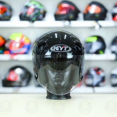 Nón 3/4 2 kính KYT VENOM Đen Bóng - FREESHIP