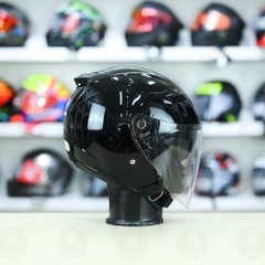 Nón 3/4 2 kính KYT VENOM Đen Bóng - FREESHIP