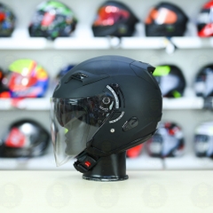 Nón 3/4 2 kính KYT VENOM Đen Nhám - FREESHIP