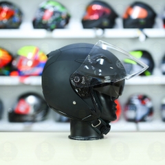 Nón 3/4 2 kính KYT VENOM Đen Nhám - FREESHIP