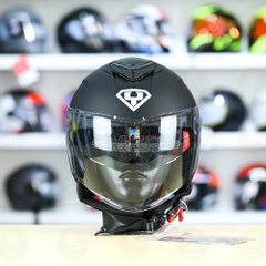 Mũ 3/4 2 Kính Yohe 852 Đen Nhám FREESHIP