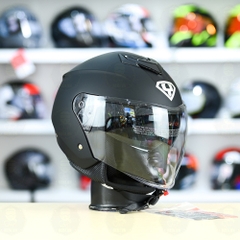 Mũ 3/4 2 Kính Yohe 852 Đen Nhám FREESHIP