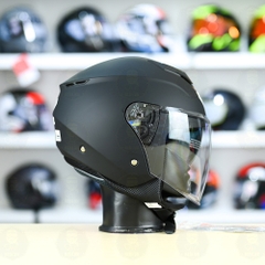 Mũ 3/4 2 Kính Yohe 852 Đen Nhám FREESHIP