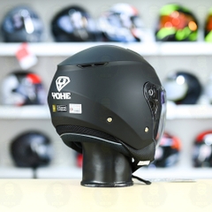 Mũ 3/4 2 Kính Yohe 852 Đen Nhám FREESHIP