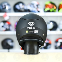 Mũ 3/4 2 Kính Yohe 852 Đen Nhám FREESHIP