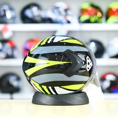 Mũ 3/4 2 Kính Yohe 852 Đen Xanh Neon FREESHIP