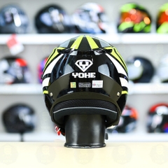 Mũ 3/4 2 Kính Yohe 852 Đen Xanh Neon FREESHIP