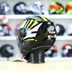 Mũ 3/4 2 Kính Yohe 852 Đen Xanh Neon FREESHIP