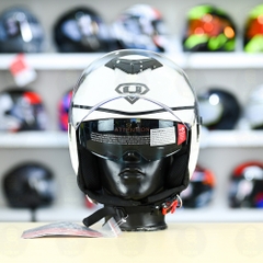 Mũ 3/4 2 Kính Yohe 852 Trắng Bóng FREESHIP