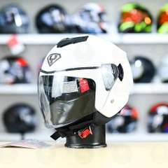 Mũ 3/4 2 Kính Yohe 852 Trắng Bóng FREESHIP