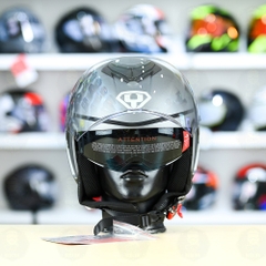 Mũ 3/4 2 Kính Yohe 852 Xám Titanium Nhám FREESHIP