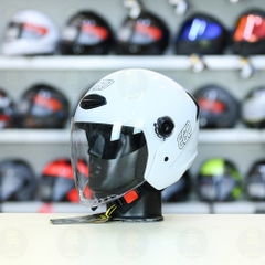 Mũ 3/4 EGO E31 Trắng Bóng Gọn Nhẹ FREESHIP