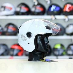 Mũ 3/4 EGO E31 Trắng Bóng Gọn Nhẹ FREESHIP