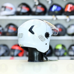 Mũ 3/4 EGO E31 Trắng Bóng Gọn Nhẹ FREESHIP