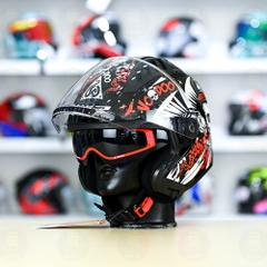 Mũ 3/4 LS2 OF600 COPTER Đen Trắng Đỏ Voodoo FREESHIP