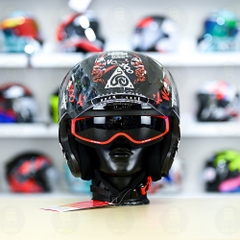 Mũ 3/4 LS2 OF600 COPTER Đen Trắng Đỏ Voodoo FREESHIP