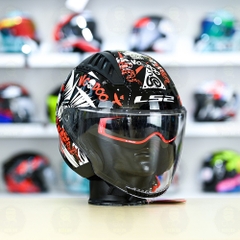 Mũ 3/4 LS2 OF600 COPTER Đen Trắng Đỏ Voodoo FREESHIP