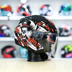 Mũ 3/4 LS2 OF600 COPTER Đen Trắng Đỏ Voodoo FREESHIP